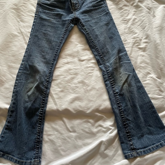 Brand freestyle Revolution size 7 girls flared jeans stretchy with pockets - Picture 3 of 8